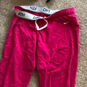 Pink Nike calf length sweat pants size Small